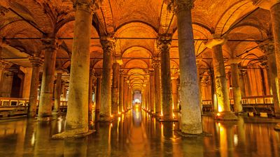 Explore the Basilica Cistern that stored water in case of drought or war for Constantinople (Istanbul)