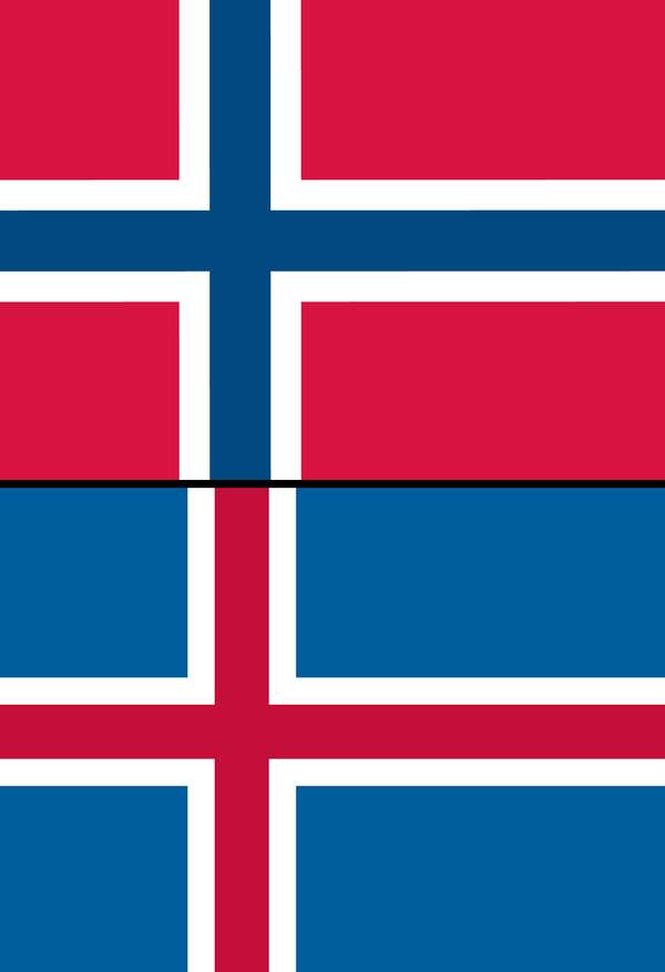Combo flags of Iceland and Norway. Assets 1485, 3101