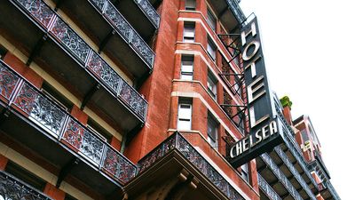 Historic NYC Chelsea Hotel Feb. 3, 2012. This landmark hotel, known for its history of notable residents is located on 23rd Street was opened in 1884 in New York City, NY USA.
