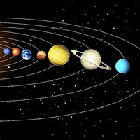 Solar system illustration. (Sun; planets)