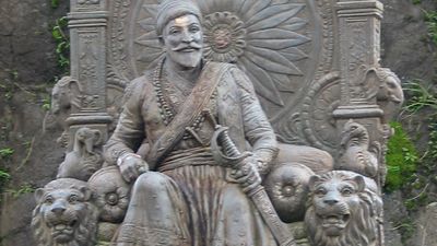 statue of Shivaji at Raigarh Fort