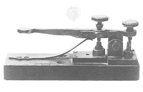Morse telegraph equipment from the 1840s: a key-type transmitter.