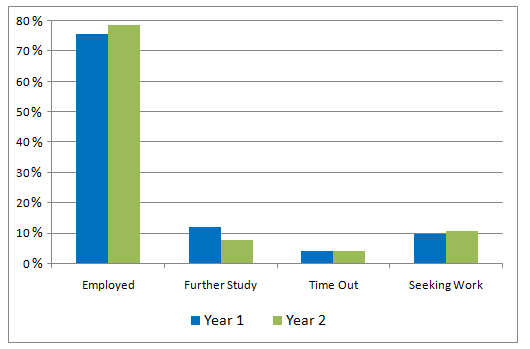 Bar Graph - What engineering graduates were doing