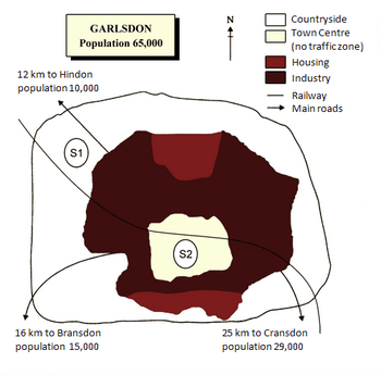 IELTS Map - the town of Garlsdon